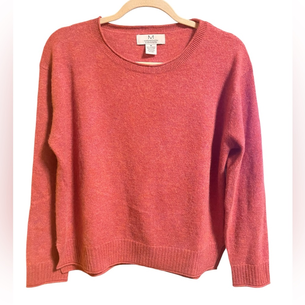 Magaschoni Cashmere Crewneck Sweater Dusty Rose Size M - Picture 2 of 8